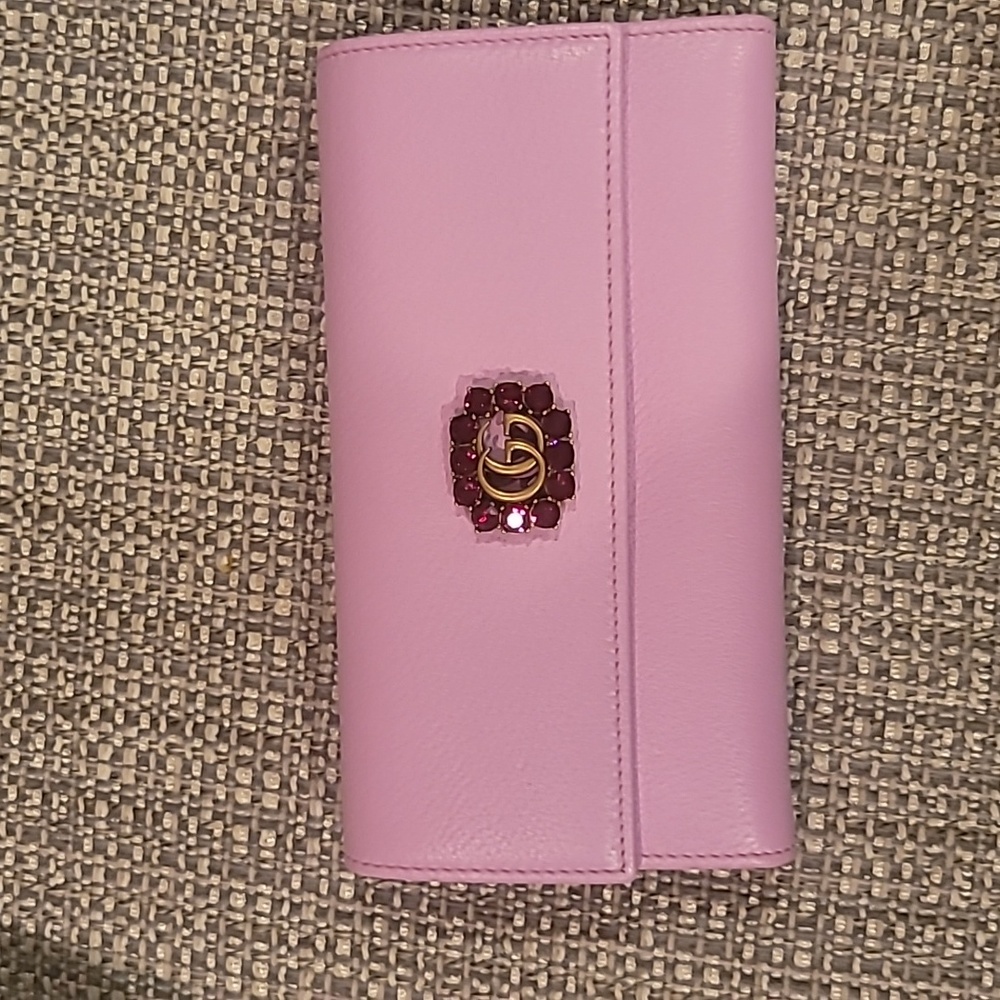 Gucci Continental Wallet  with Rhinstone snap closure